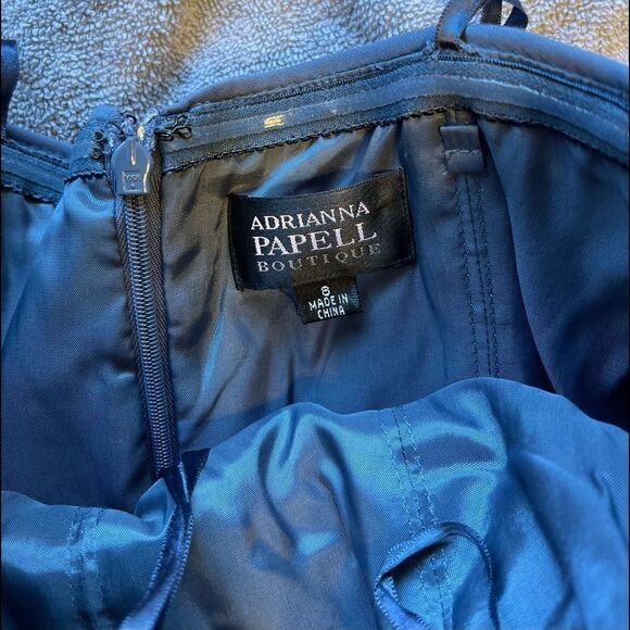 ADRIANNA PAPELL Sequins Party Strapless Fit and Flare Silver Mini Dress.Size 8 - Picture 14 of 16